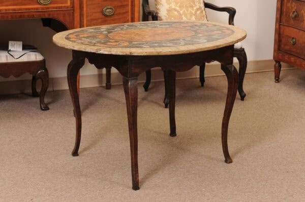 Oval 18th Century Tuscan Table with Painted Top - Image 9