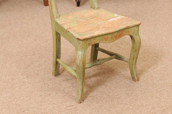 19th Century Swedish Green Painted Wood Child's Chair - Image 4
