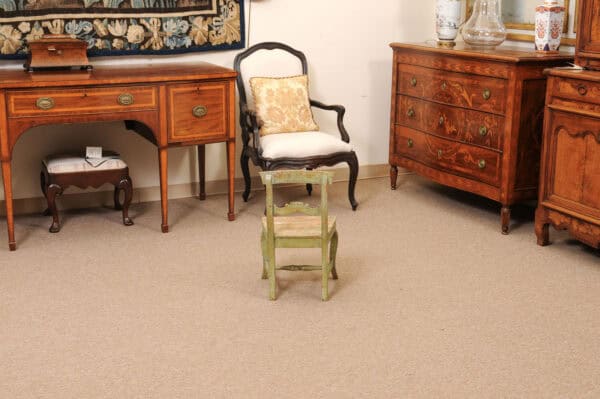 19th Century Swedish Green Painted Wood Child's Chair - Image 8