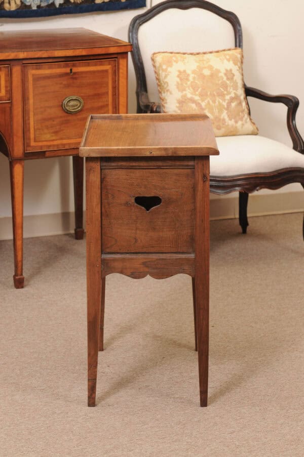 Walnut Chevet / Bedside Table with Drawer, French 18th Century - Image 7