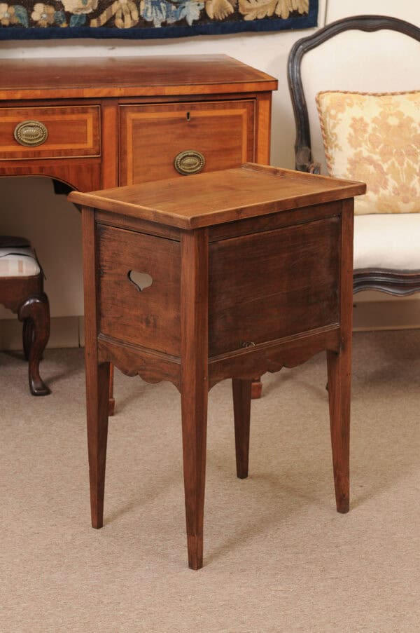 Walnut Chevet / Bedside Table with Drawer, French 18th Century - Image 10