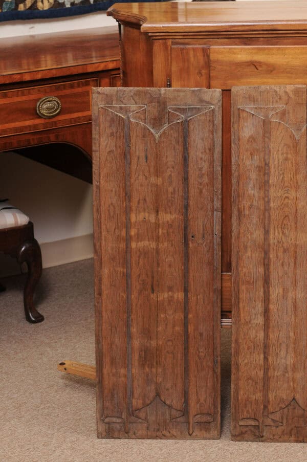 Set of 4 17th Century French Linen Fold Carved Oak Panels. PRICED PER PAIR. - Image 5