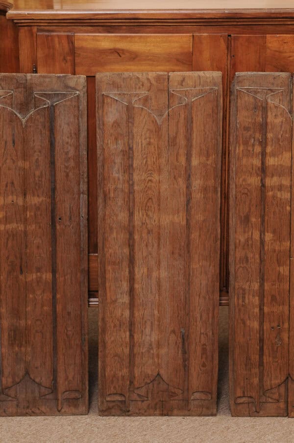 Set of 4 17th Century French Linen Fold Carved Oak Panels. PRICED PER PAIR. - Image 6
