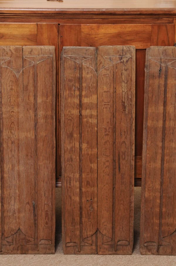 Set of 4 17th Century French Linen Fold Carved Oak Panels. PRICED PER PAIR. - Image 7