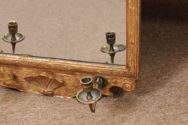 18th Century English Queen Anne Giltwood Mirror with Mercury Glass with Hand Bevel - Image 8