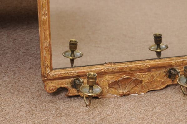 18th Century English Queen Anne Giltwood Mirror with Mercury Glass with Hand Bevel - Image 9