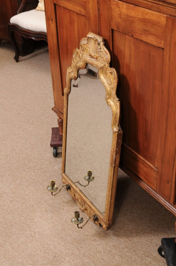 18th Century English Queen Anne Giltwood Mirror with Mercury Glass with Hand Bevel - Image 11