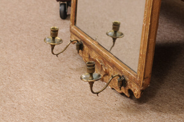 18th Century English Queen Anne Giltwood Mirror with Mercury Glass with Hand Bevel - Image 12