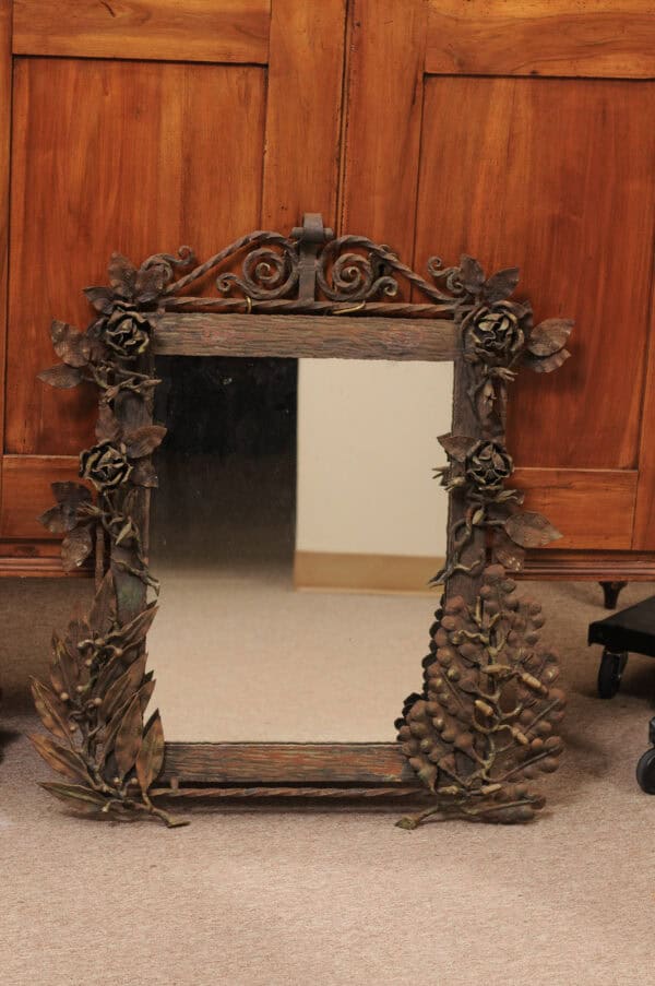 Wrought Iron Mirror France ca. 1900 - Image 14