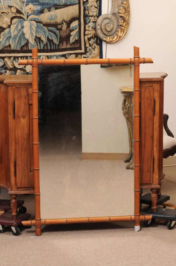 Bamboo Mirror France ca. 1880 - Image 3