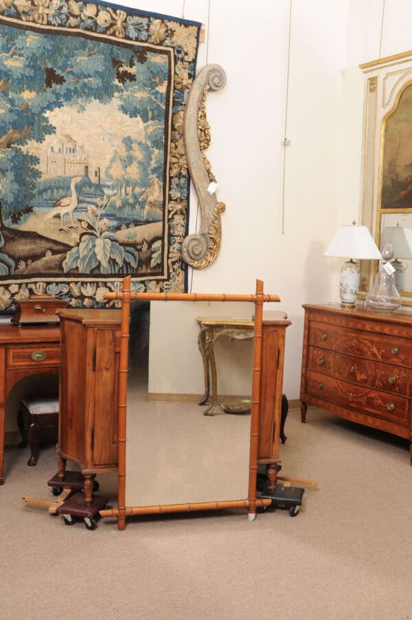 Bamboo Mirror France ca. 1880 - Image 4
