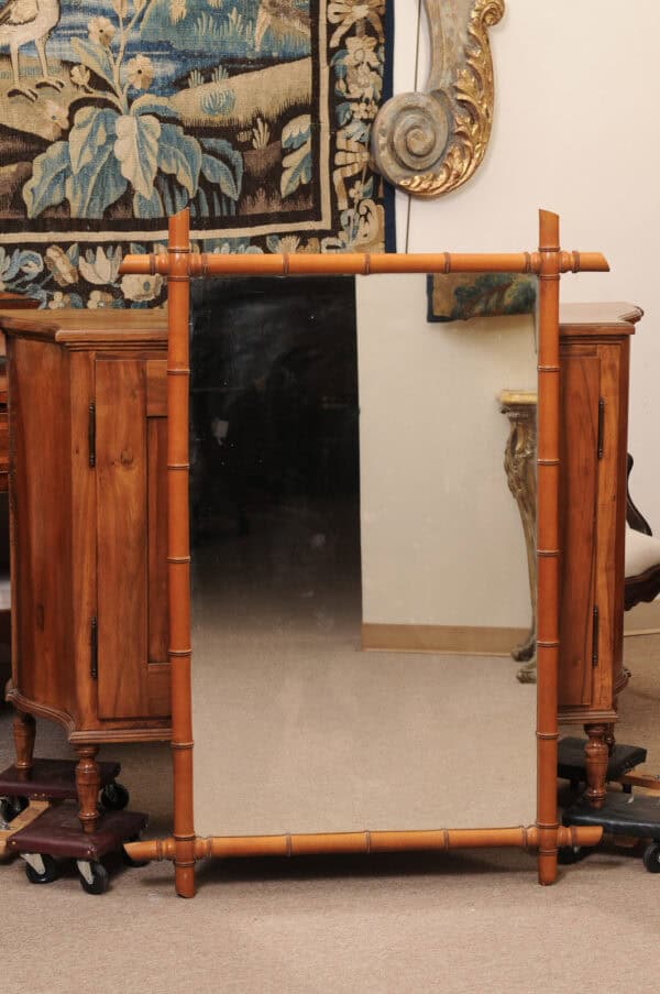 Bamboo Mirror France ca. 1880 - Image 7