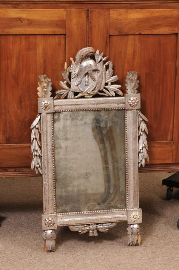 Late 18th Century French Louis XVI Silver Giltwood Mirror - Image 3