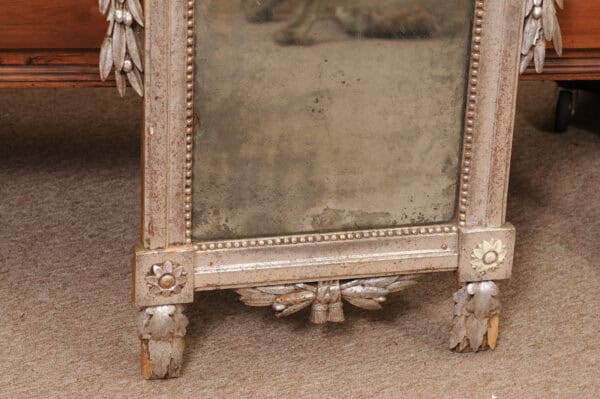 Late 18th Century French Louis XVI Silver Giltwood Mirror - Image 5
