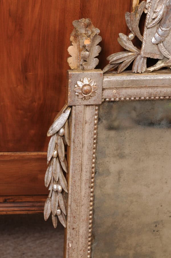 Late 18th Century French Louis XVI Silver Giltwood Mirror - Image 6