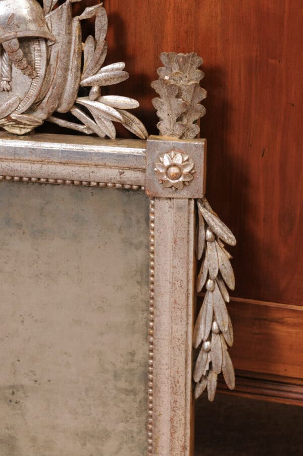 Late 18th Century French Louis XVI Silver Giltwood Mirror - Image 7