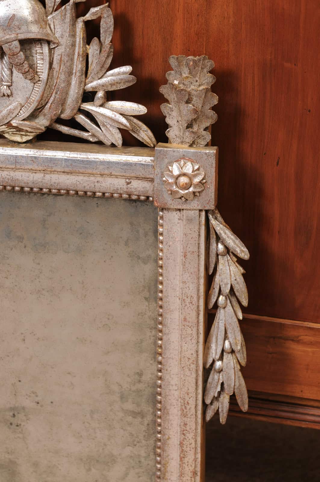 Late 18th Century French Louis XVI Silver Giltwood Mirror - Image 7
