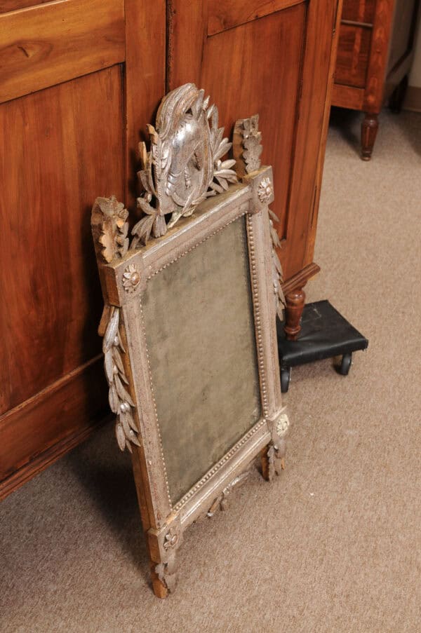 Late 18th Century French Louis XVI Silver Giltwood Mirror - Image 11