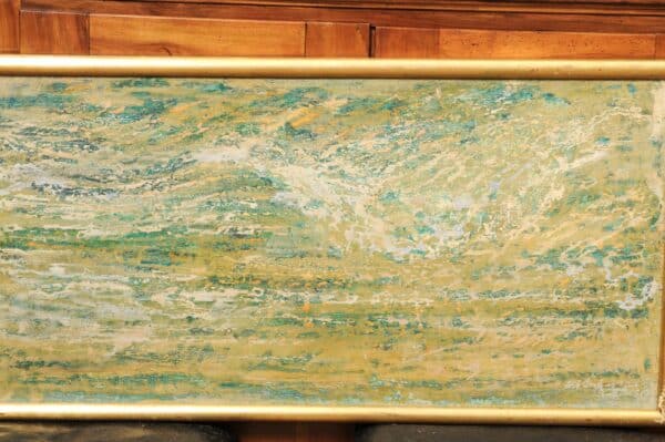 Mid Century French Giltwood Framed Oil on Board Abstract Painting - Image 5
