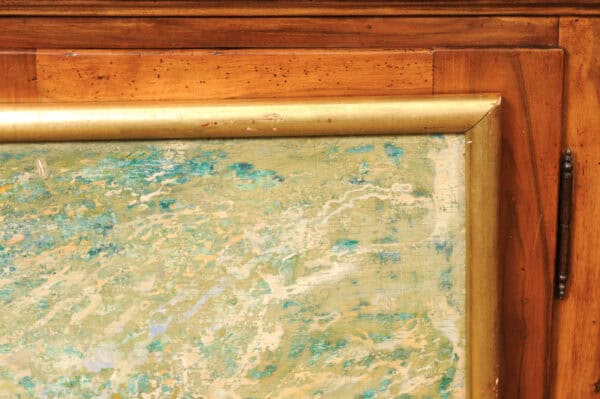 Mid Century French Giltwood Framed Oil on Board Abstract Painting - Image 9