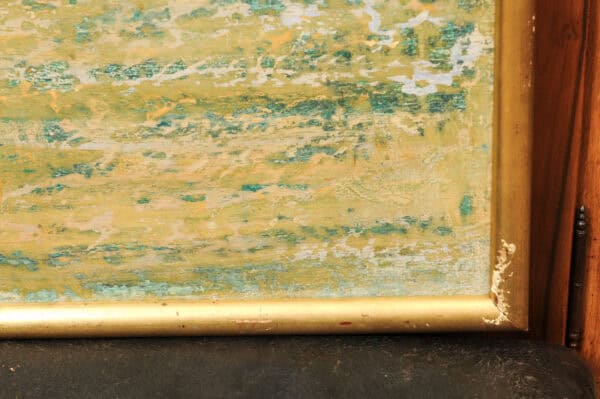 Mid Century French Giltwood Framed Oil on Board Abstract Painting - Image 10