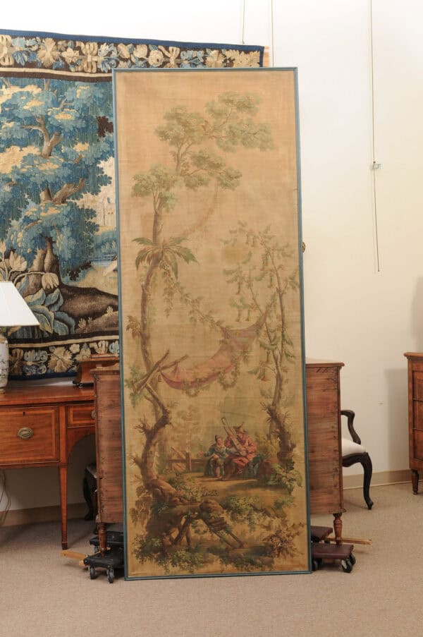 Large Framed Oil on Canvas Chinoiserie Scene Painting, 19th Century France - Image 3