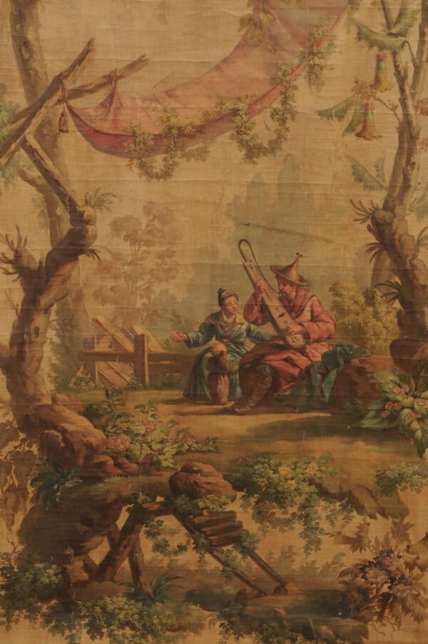Large Framed Oil on Canvas Chinoiserie Scene Painting, 19th Century France - Image 8