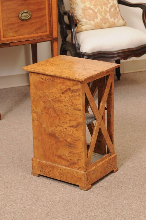 19th Century French Charles X Burled Elm Bedside Cabinet - Image 6