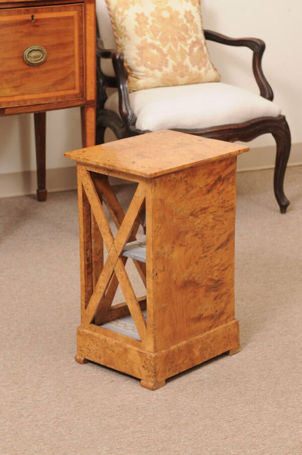 19th Century French Charles X Burled Elm Bedside Cabinet - Image 8