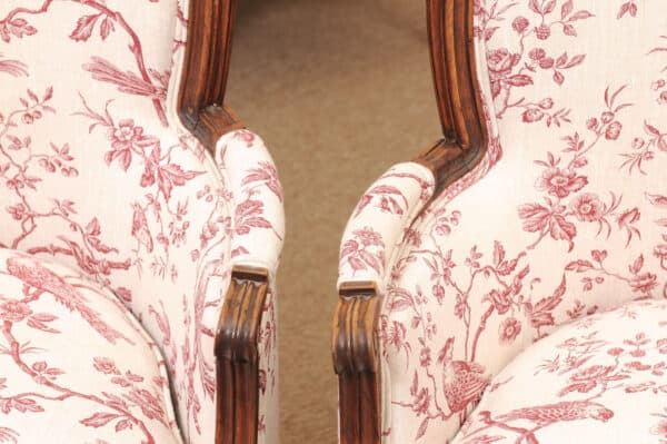 Pair of 18th Century French Louis XVI Walnut Bergeres ca. 1780 - Image 13
