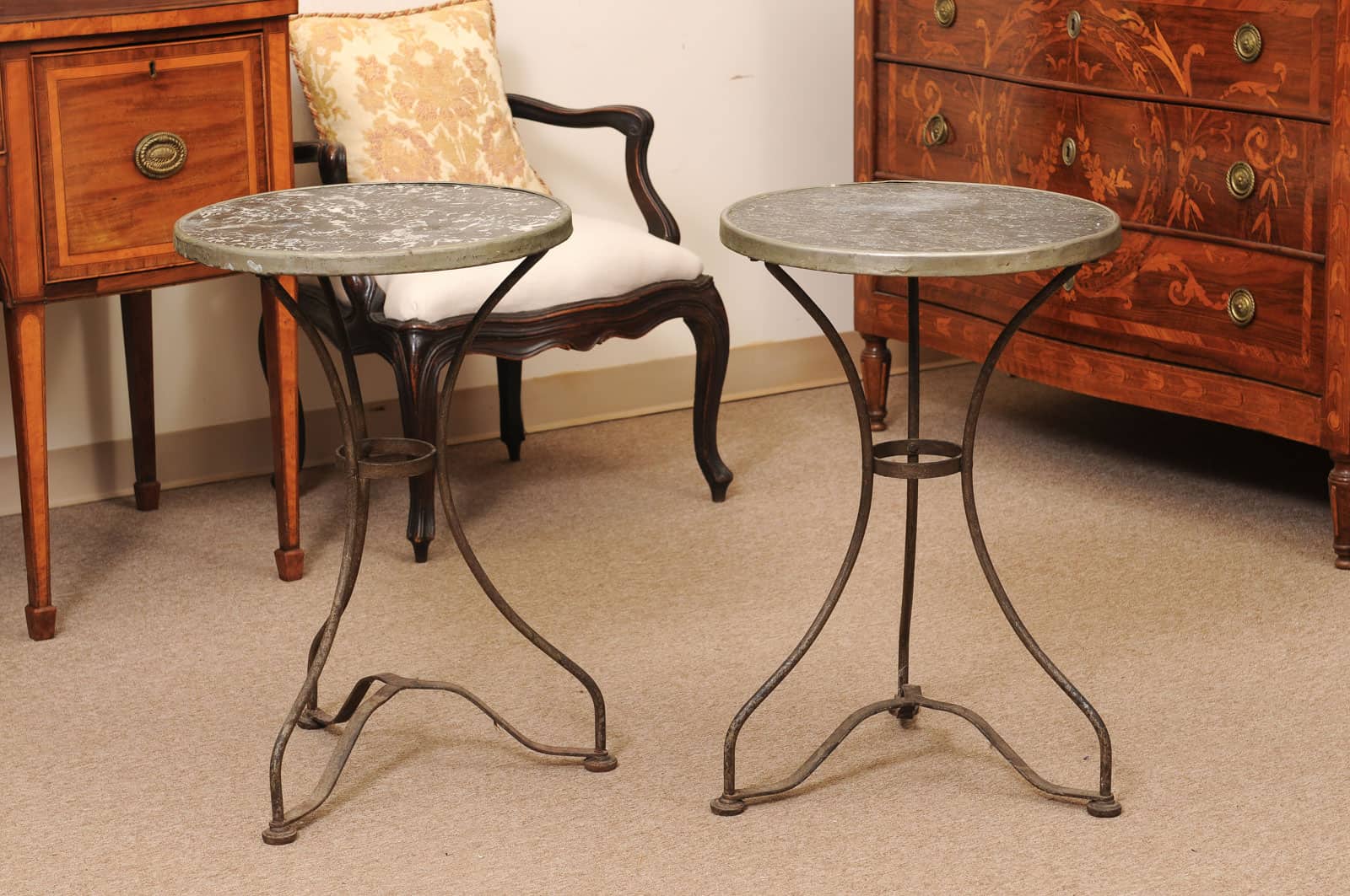 Pair of Bistro Tables ca 1900 France - Image 3