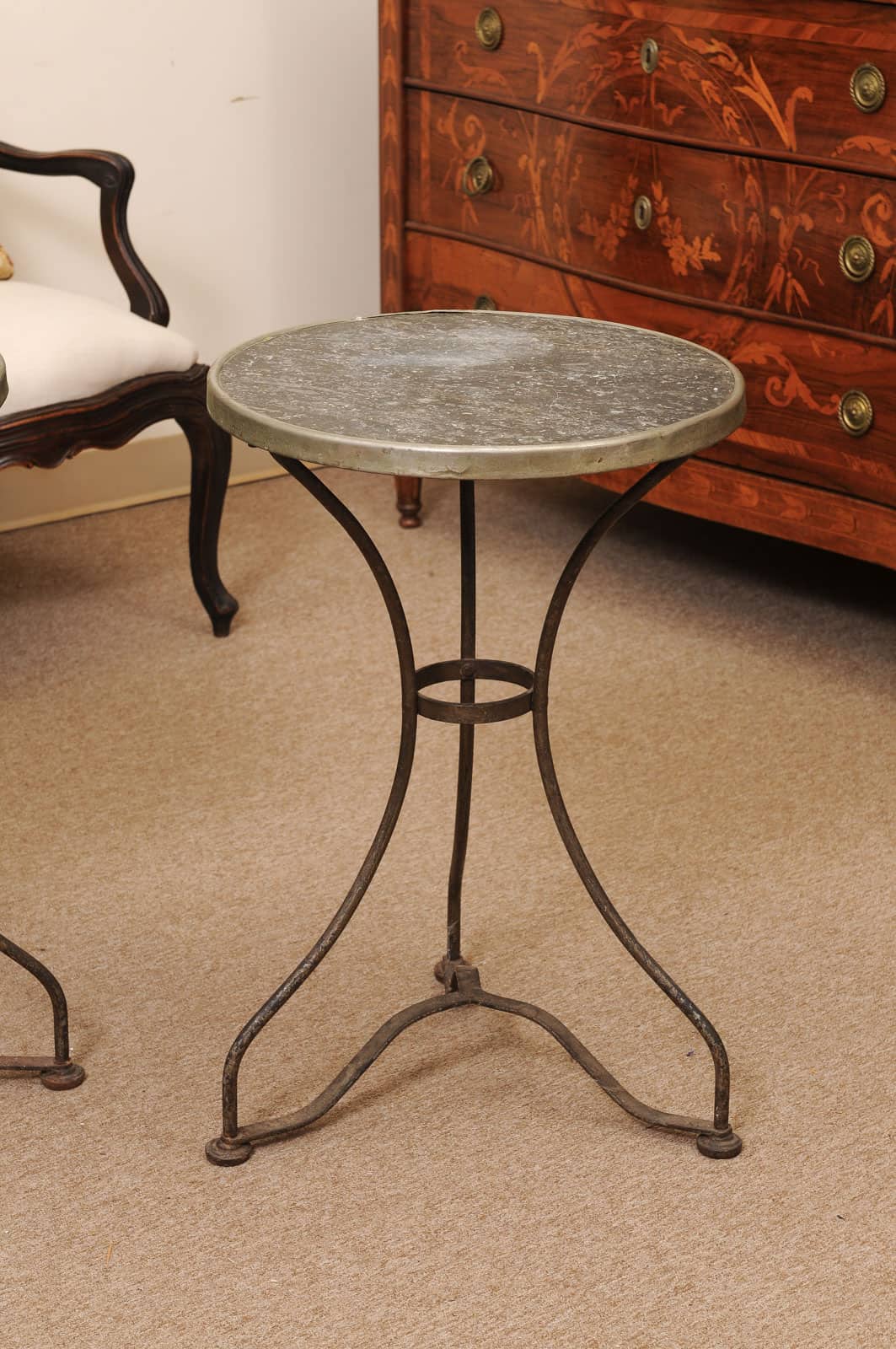 Pair of Bistro Tables ca 1900 France - Image 5