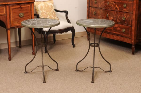 Pair of Bistro Tables ca 1900 France - Image 8