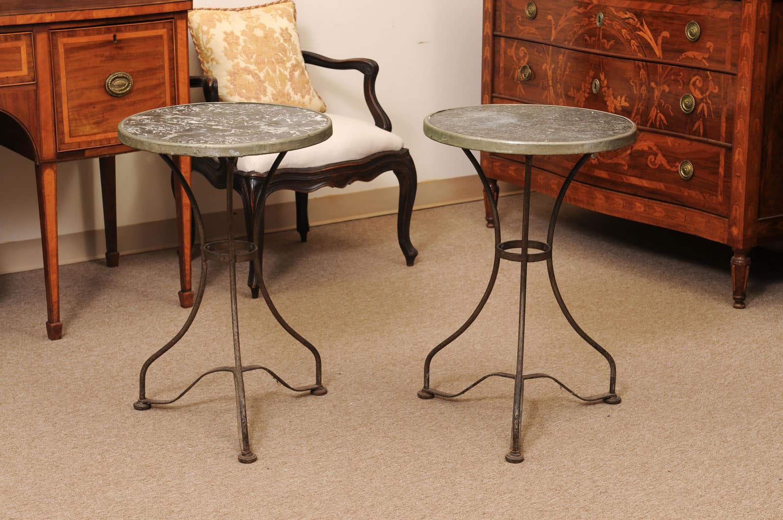 Pair of Bistro Tables ca 1900 France - Image 8