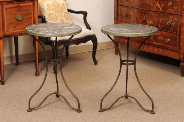 Pair of Bistro Tables ca 1900 France - Image 9