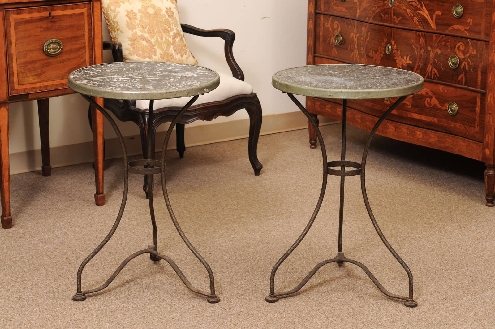 Pair of Bistro Tables ca 1900 France - Image 9