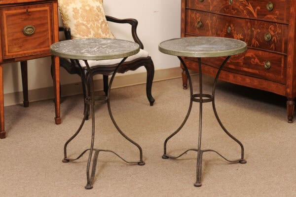 Pair of Bistro Tables ca 1900 France - Image 10