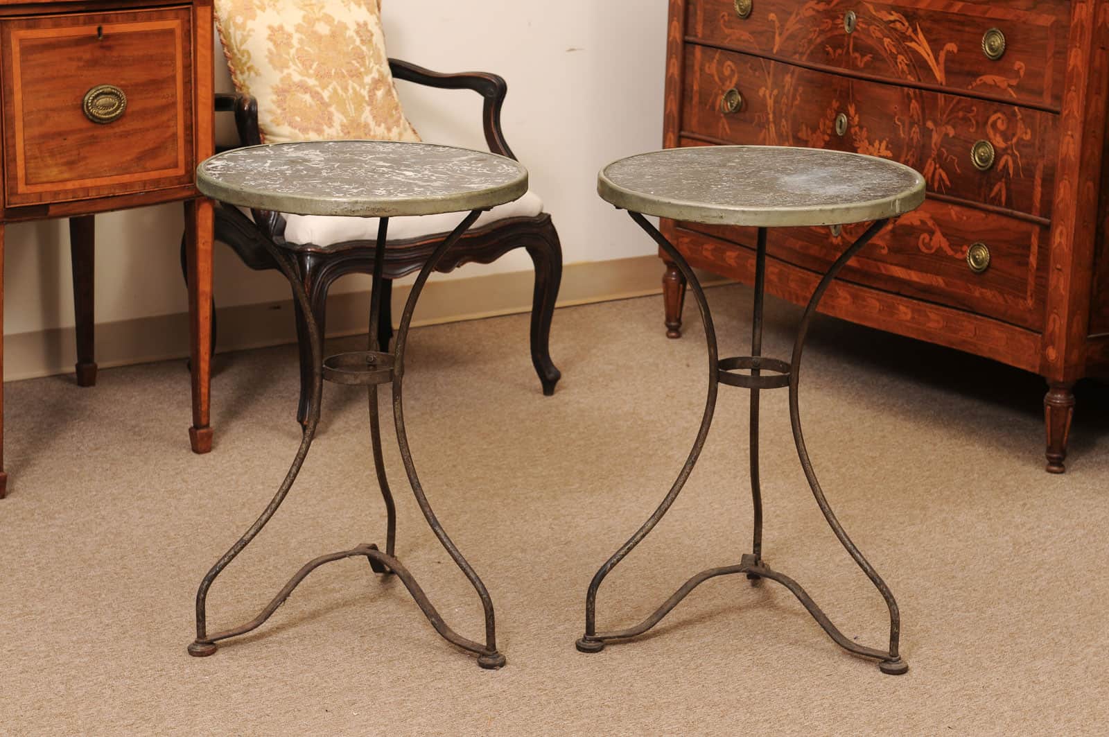 Pair of Bistro Tables ca 1900 France - Image 11