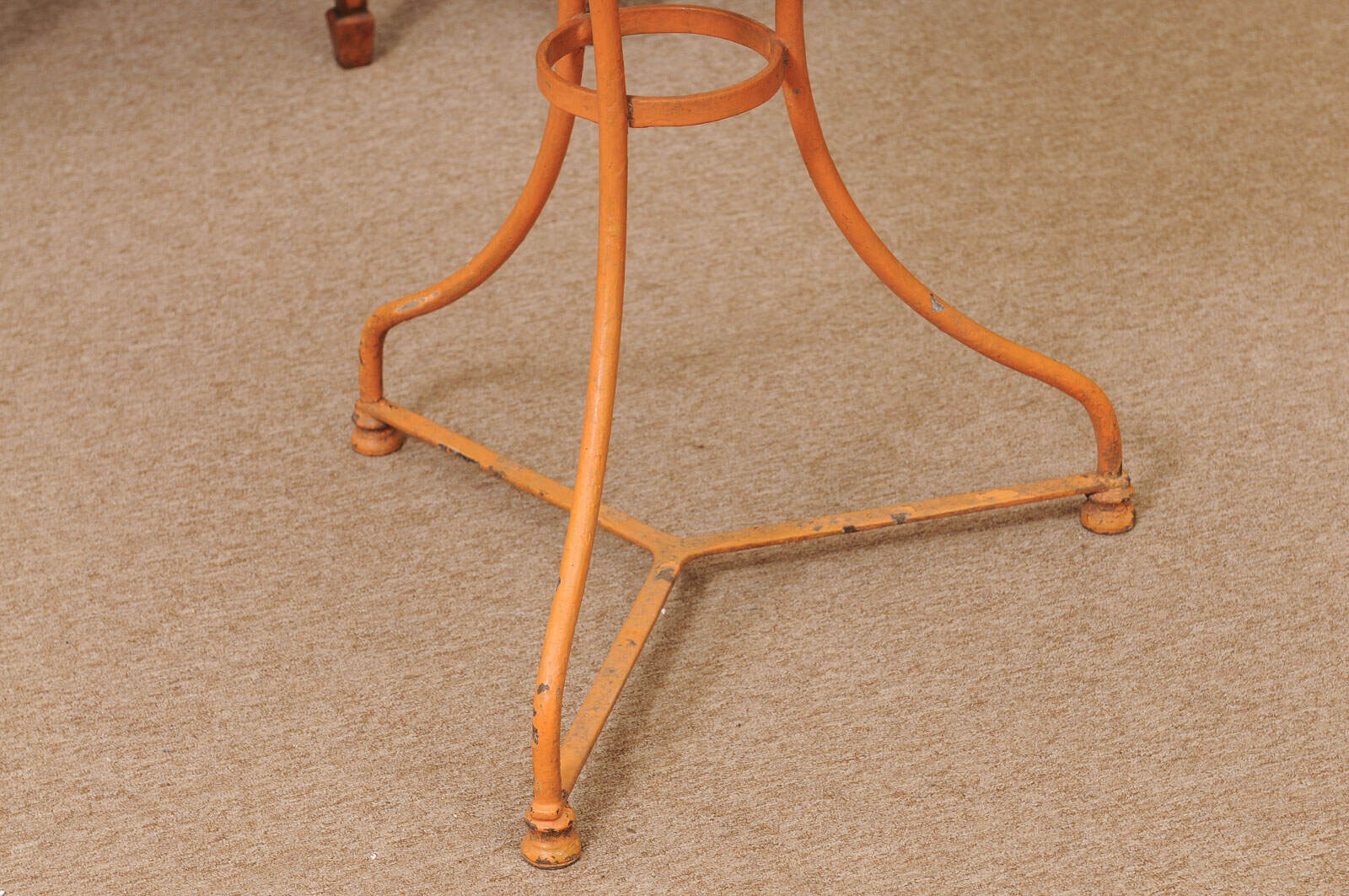 Orange Painted Iron Bistro Table with Mosaic Ceramic Top, France ca. 1900 - Image 11