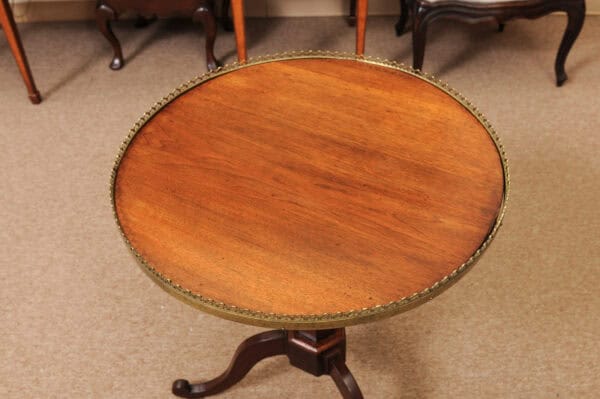 Late 18th Century French Mahogany Louis XVI Tilt Top Gueridon with Brass Gallery - Image 5