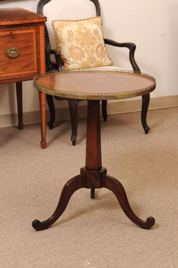 Late 18th Century French Mahogany Louis XVI Tilt Top Gueridon with Brass Gallery - Image 7