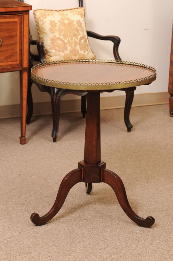 Late 18th Century French Mahogany Louis XVI Tilt Top Gueridon with Brass Gallery - Image 9