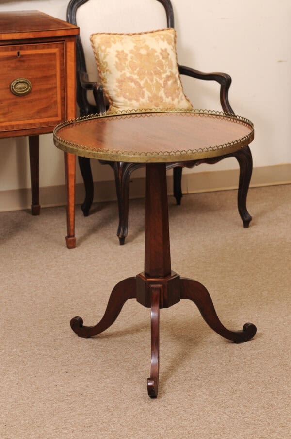 Late 18th Century French Mahogany Louis XVI Tilt Top Gueridon with Brass Gallery - Image 10