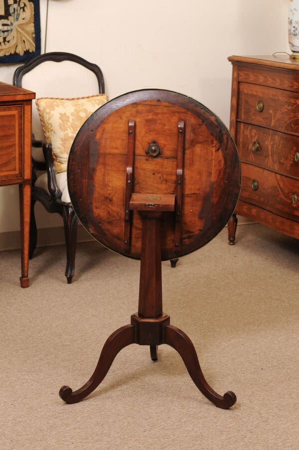 Late 18th Century French Mahogany Louis XVI Tilt Top Gueridon with Brass Gallery - Image 11