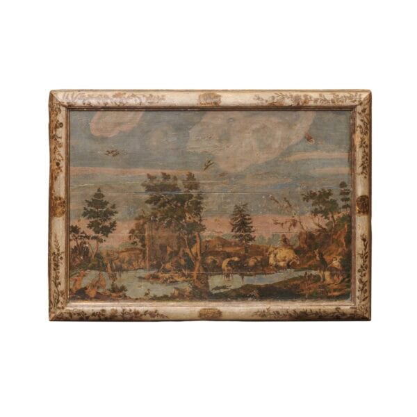 Framed Arte Povera Landscape, 18th Century, France - Image 2