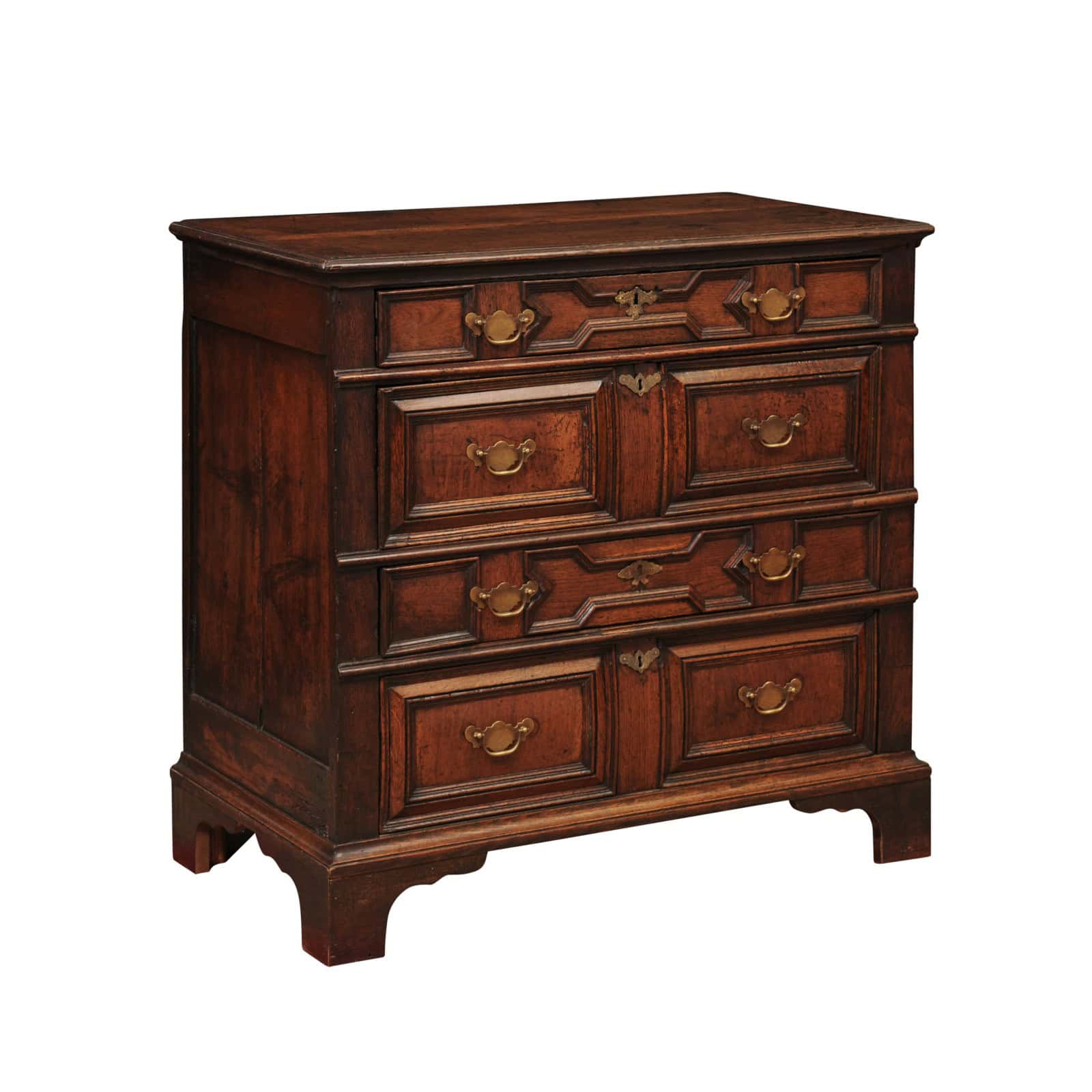 18th Century English Jacobean Style Oak and Walnut Chest - Image 2