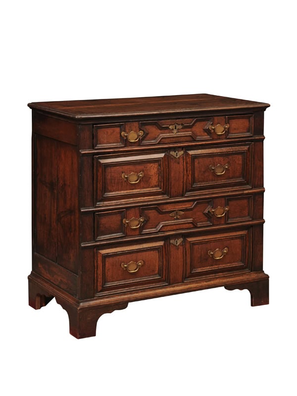 18th Century English Jacobean Style Oak and Walnut Chest