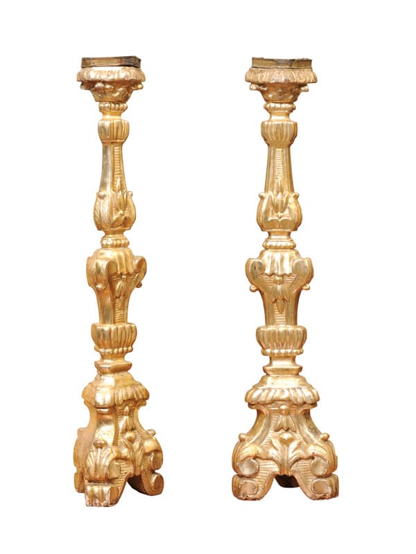 French large Giltwood Alter Sticks, 19th Century
