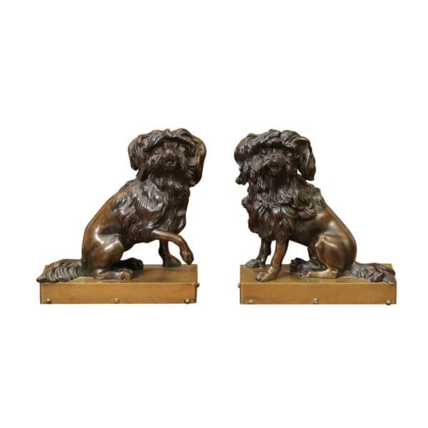 Pair of Cast Bronze Figures Of Dogs (Poodles) on Wooden Bases, 19th Century, France - Image 2