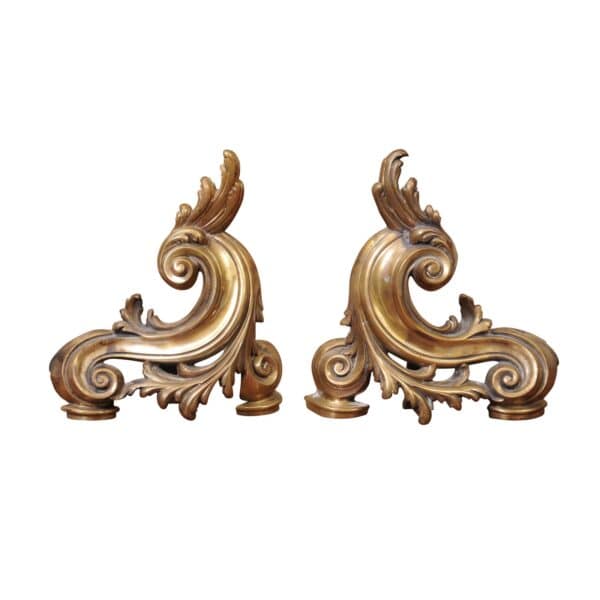 Pair of French Louis XV Style Bronze Chenet ,19th Century - Image 2